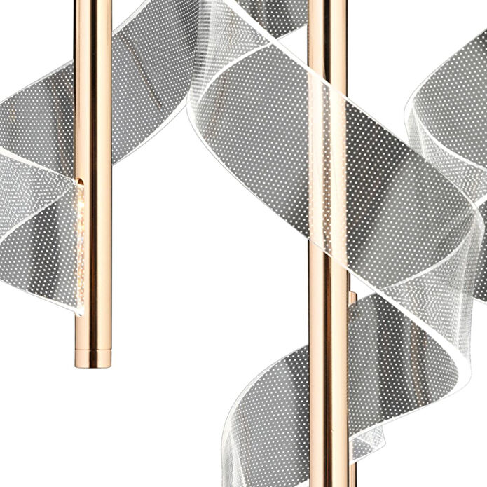 Apliqa Jadon 4'lü Yuvarlak 3 Renkli 35 Watt Gold Kristal Ledli Modern Oturma Odası Salon Sarkıt Avize