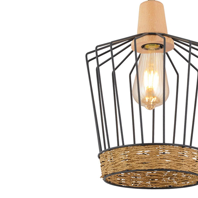 Apliqa Nairobi Tekli Siyah Telli Hasır Desenli Bohem Tarzı Yatak Odası, Koridor, Sarkıt Salon Avize