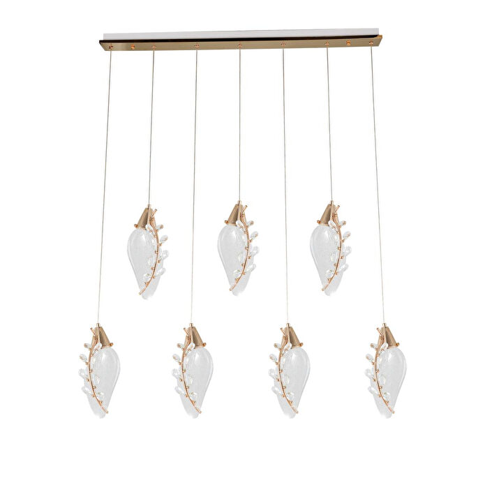 Apliqa Ardea 7'li Gold Sıralı Sarkıt Salon Led Avize