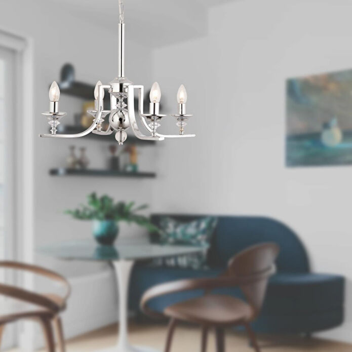 Apliqa Erza 4lü Krom Modern Sarkıt Mutfak Yatak Odası Salon Avize