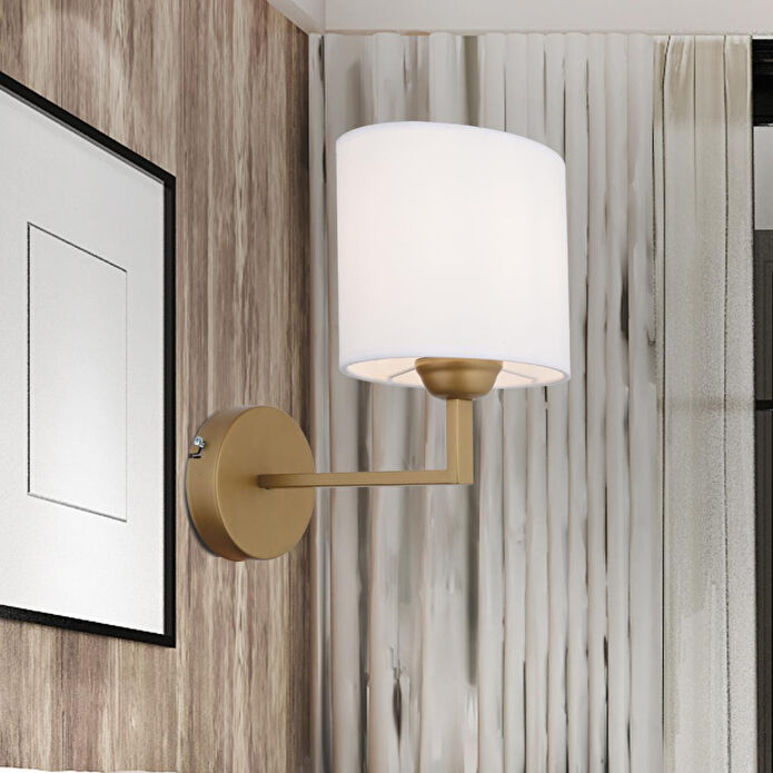 Apliqa Zadie Tekli Beyaz Şapkalı Eskitme Duvar Lambası Yatak Odası-yatak Başı-banyo Için Modern Aplik