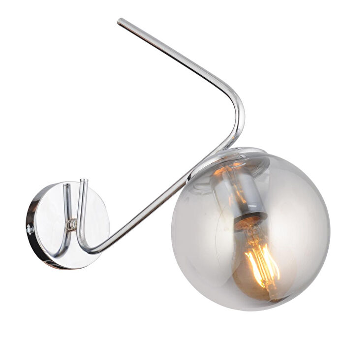 Apliqa Mildred Tekli Krom Duvar Lambası Yatak Odası-yatak Başı-banyo İçin Modern Aplik