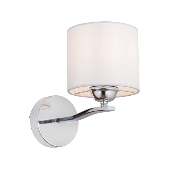 Apliqa Keria Tekli Beyaz Şapkalı Krom Duvar Lambası Yatak Odası-yatak Başı-banyo Için Modern Aplik