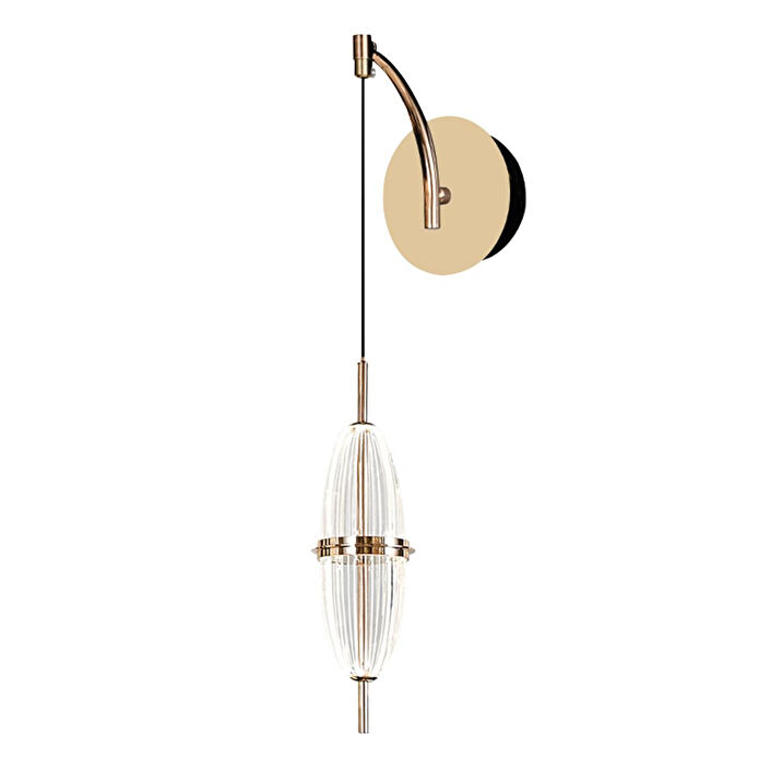 Apliqa Liona 10 Watt Kristalli Gold Modern Yatak Başı Salon Led Led Aplik