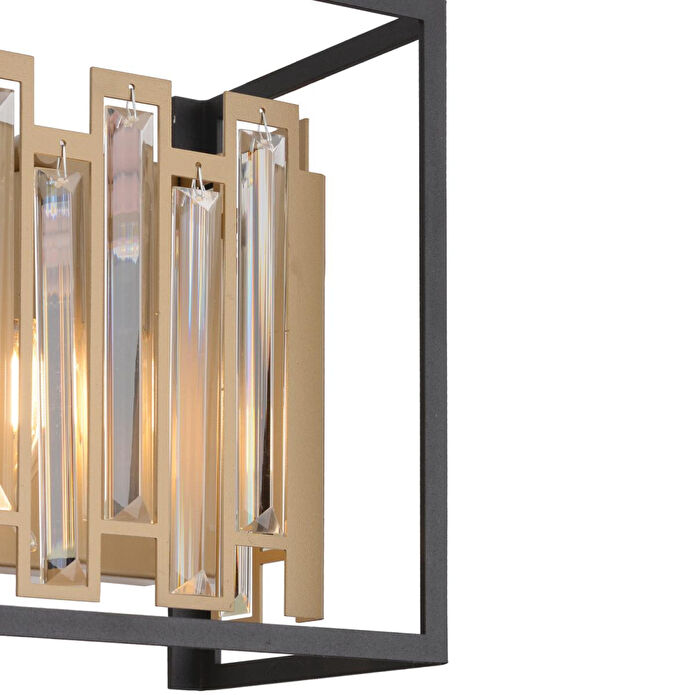 Apliqa Adran Siyah Eskitme Kristal Taşlı Duvar Lambası Yatak Odası-yatak Başı-salon Için Aplik