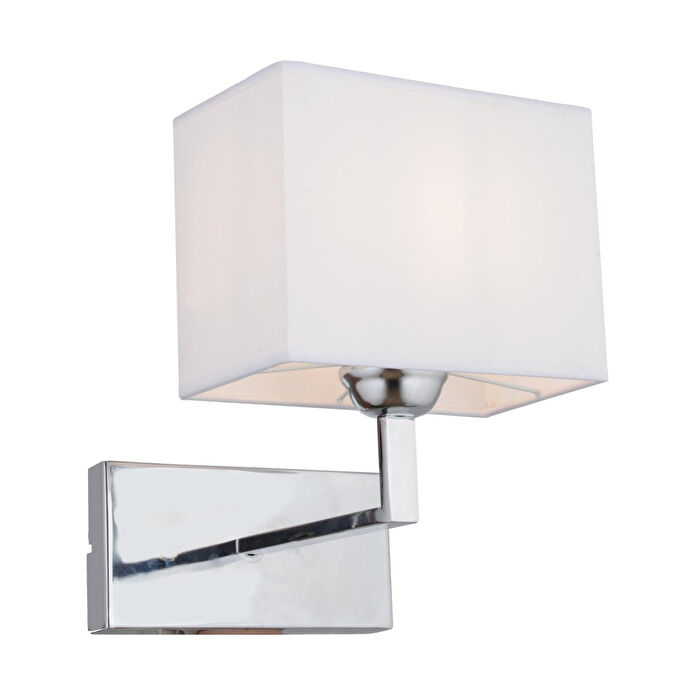 Apliqa Rylee Tekli Beyaz Şapkalı Krom Duvar Lambası Yatak Odası-yatak Başı-banyo Için Modern Aplik