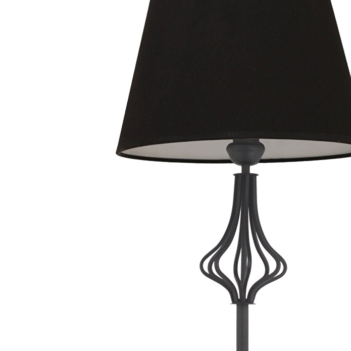 Apliqa Josefa Siyah Şapkalı Siyah Modern Tasarım Ayaklı Abajur Lamba Metal Lambader