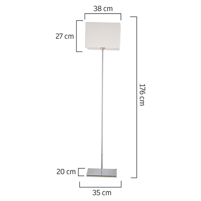 Apliqa Layana Beyaz Şapkalı Krom Dekoratif Modern Tasarım Ayaklı Oturma Odası-salon Lambader