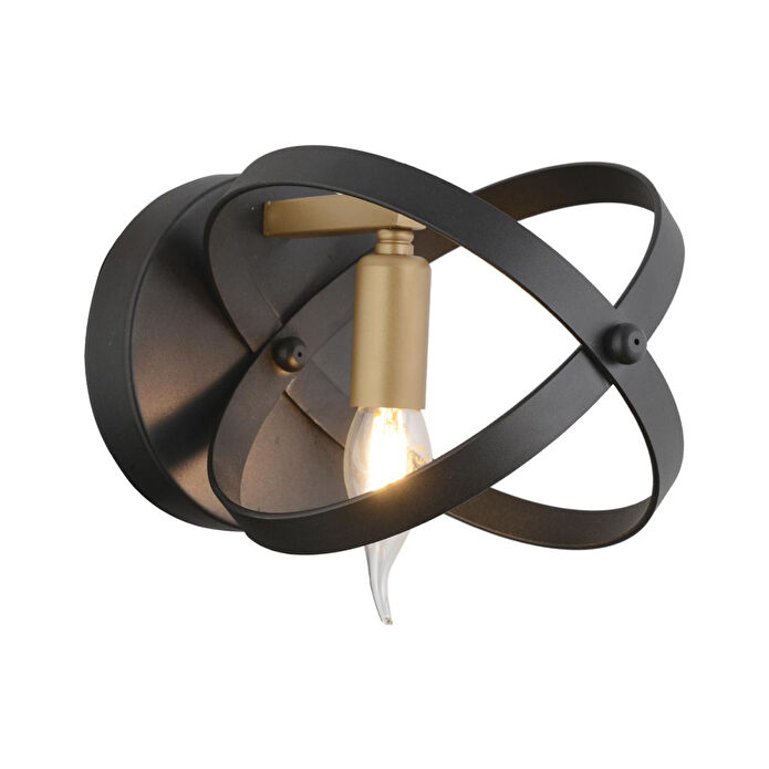 Apliqa Caliope Eskitme Duylu Siyah Modern Oturma Odası, Koridor, Yatak Başı, Salon Aplik