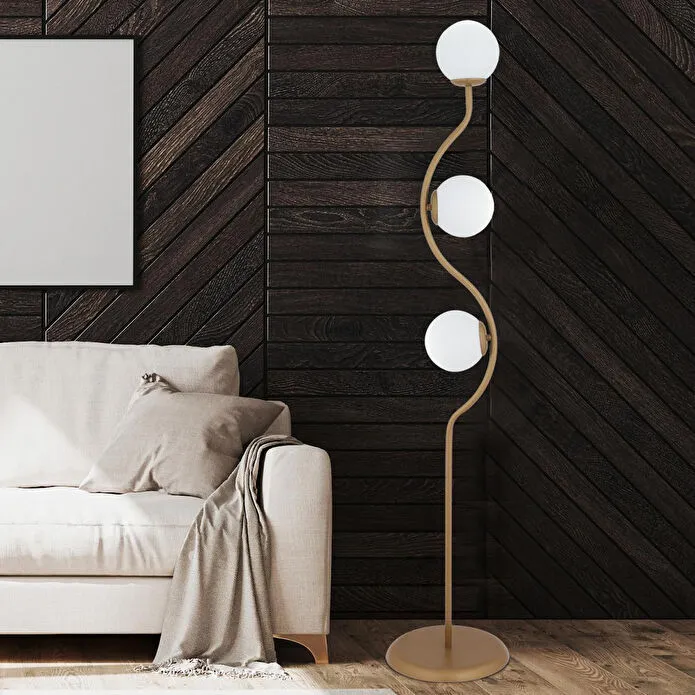 Apliqa Javed 3'lü Eskitme Metal Kafe Restoran, Salon, Oturma Odası Köşe Lambader