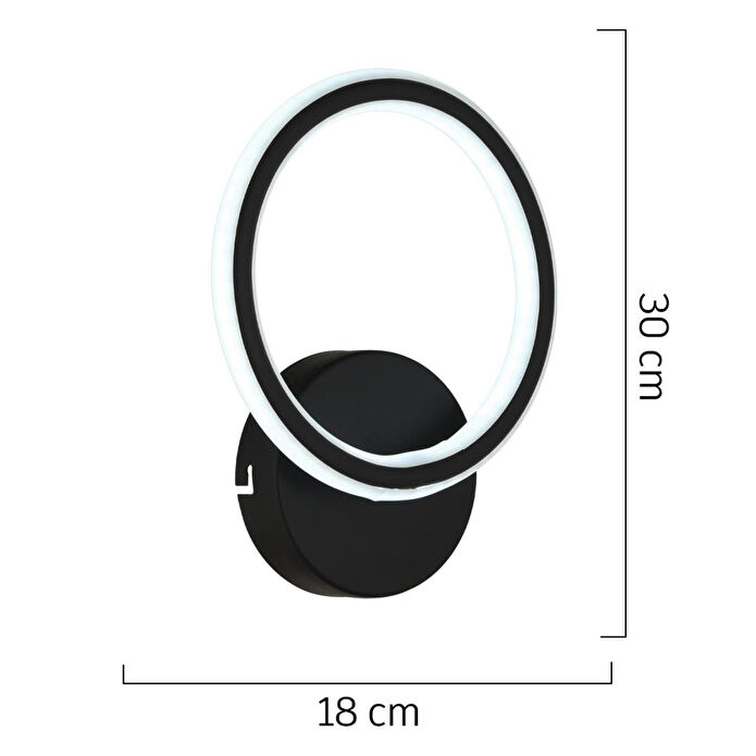 Apliqa Besta Siyah 102 Watt Duvar Lambası Modern Tasarım Salon Led Aplik