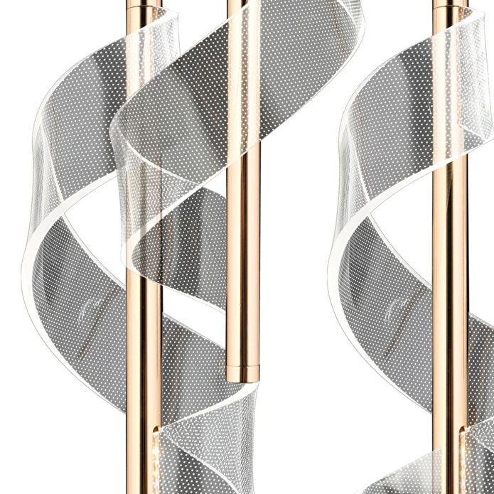 Apliqa Jadon 6'lı Yuvarlak 3 Renkli 53 Watt Gold Kristal Ledli Modern Oturma Odası Salon Sarkıt Avize