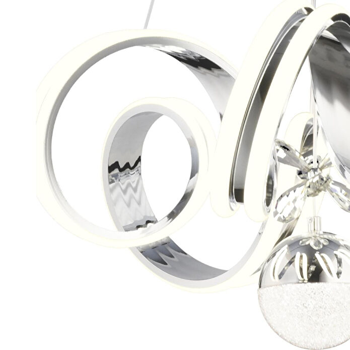 Apliqa Amott Krom 3 Renkli 150 Watt Kristal Ledli Kelebek Led Top Avize Modern Oturma Odası Salon Sarkıt Avize