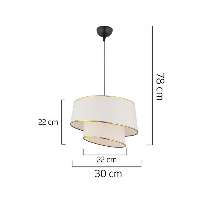 Apliqa Paoni 2 Katlı Beyaz Gold Detaylı Modern Koridor,yatak Odası Salon Avize