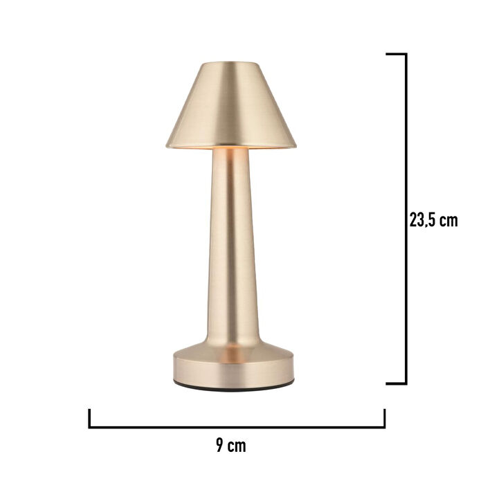 Apliqa Percy Nikel Şarjlı Dokunmatik Dim Edilebilir 3 Renkli Masa Lambası 2000ma Pil Gücü Ile 7 Saat