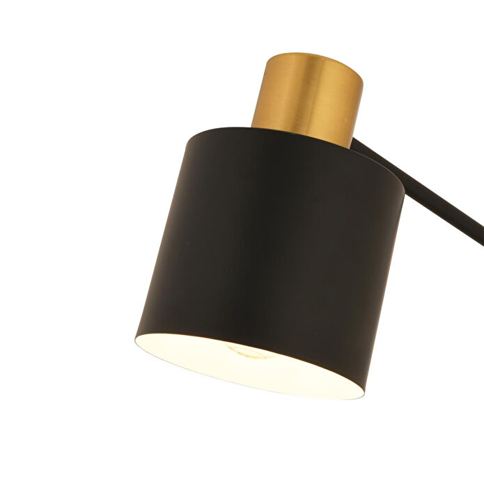 Apliqa Gerodi Siyah Retro Başlıklı Modern Dekoratif Köşe Lambader