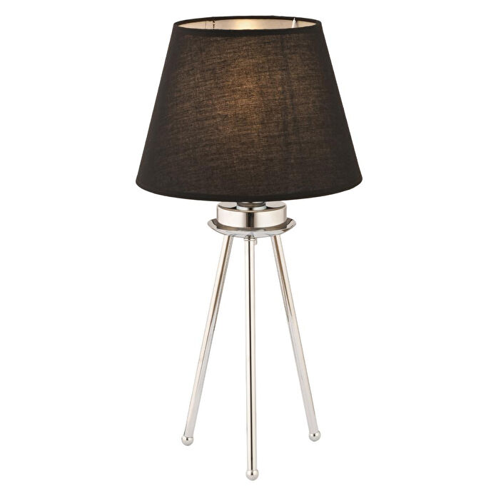 Apliqa Epona Siyah Şapkalı Krom Modern Dekoratif Salon Abajur