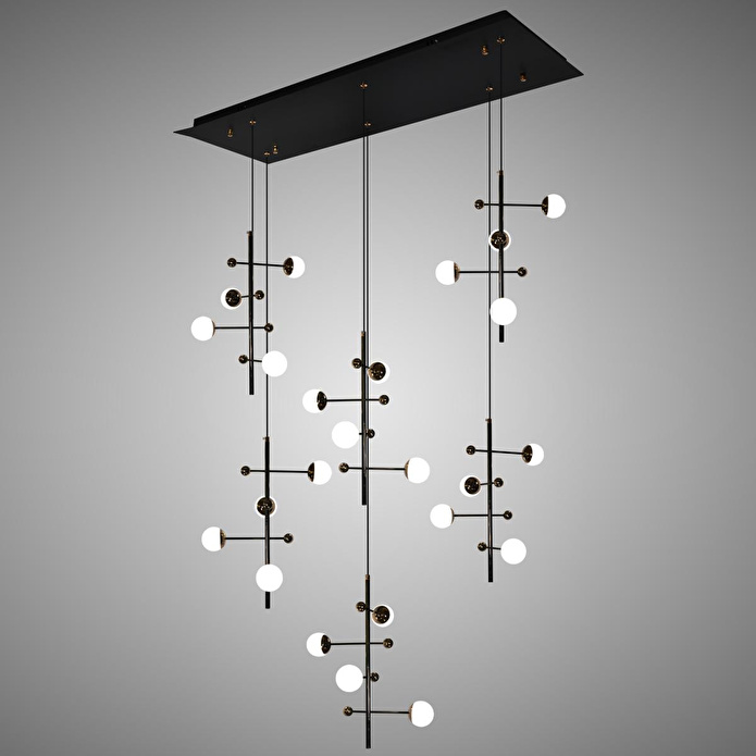 Apliqa Addo Siyah 6'lı Sıralı 24 Watt Modern Sarkıt Koridor, Yemek Masası Üstü, Salon Sarkıt Led Avize