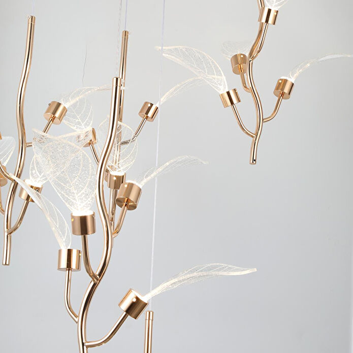 Apliqa Liria 6'lı Gold Yaprak Desenli Sarkıt Led Avize