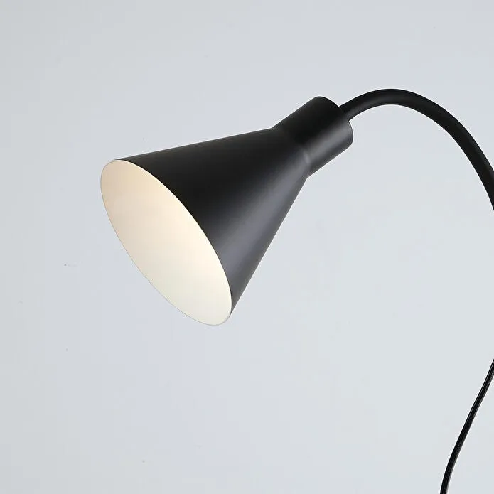 Apliqa Testa Metal Oynar Başlıklı Ayaklı Abajur Siyah Lambader