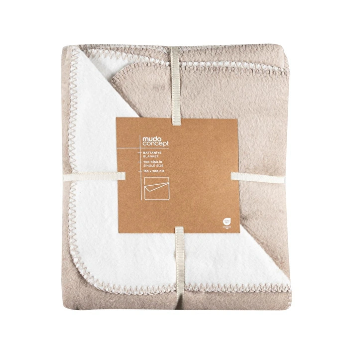 Mudo Home Enny Çi̇ft Tarafli Battani̇ye Bej Ekru 200x220