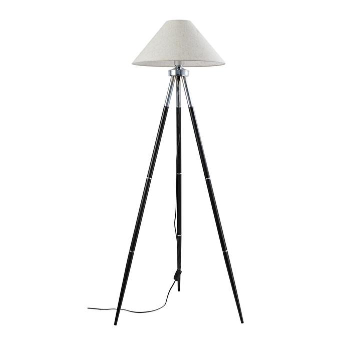 Apliqa Cosby Siyah-krom Kaplamalı Tripod Metal 3 Ayaklı Lambader