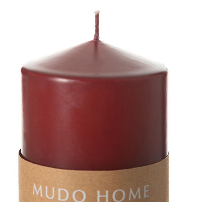 Mudo Home Sütun Mum Bordo 7x10cm
