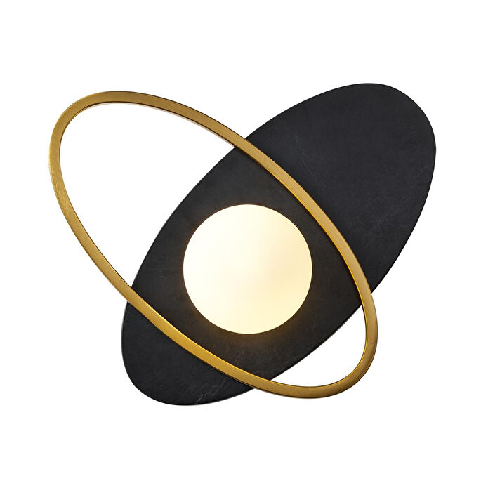 Apliqa Lumora Mermer Desenli Siyah Modern Salon Aplik