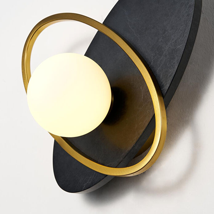 Apliqa Lumora Mermer Desenli Siyah Modern Salon Aplik