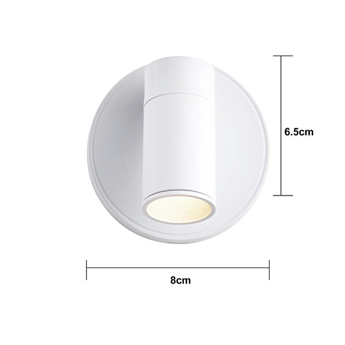 Apliqa Opra Beyaz Kablosuz Şarjlı Dokunmatik Pilli Led Duvar Lambası, Yatak Başı Aplik