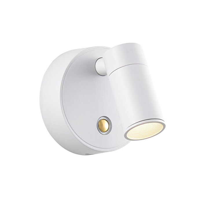 Apliqa Opra Beyaz Kablosuz Şarjlı Dokunmatik Pilli Led Duvar Lambası, Yatak Başı Aplik