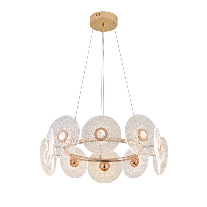 Apliqa Vetro 10'lu Yuvarlak Led Salon Avize