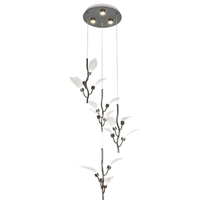 Apliqa Liria 4'lü Platin Yaprak Desenli Sarkıt Led Avize