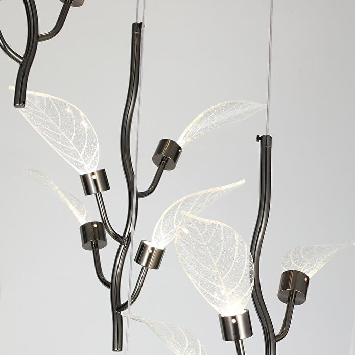 Apliqa Liria 4'lü Platin Yaprak Desenli Sarkıt Led Avize