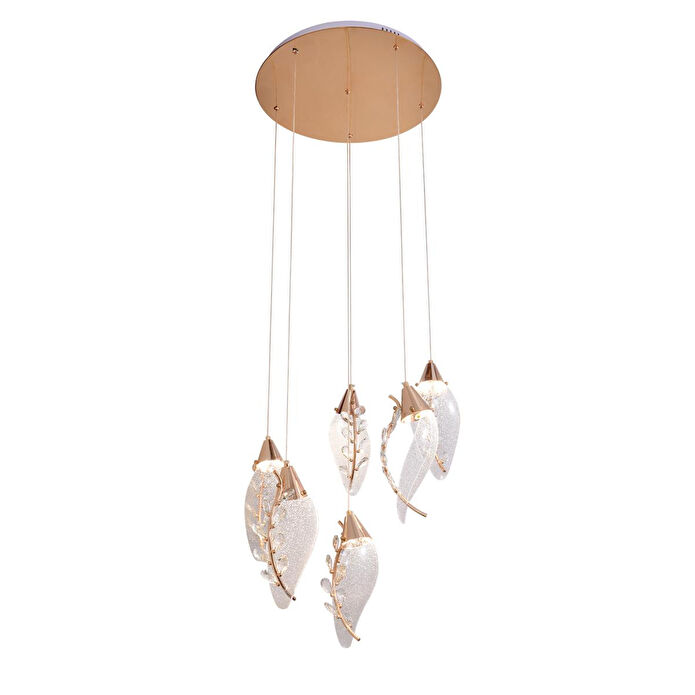 Apliqa Ardea 6'lı Gold Yuvarlak Sarkıt Salon Led Avize