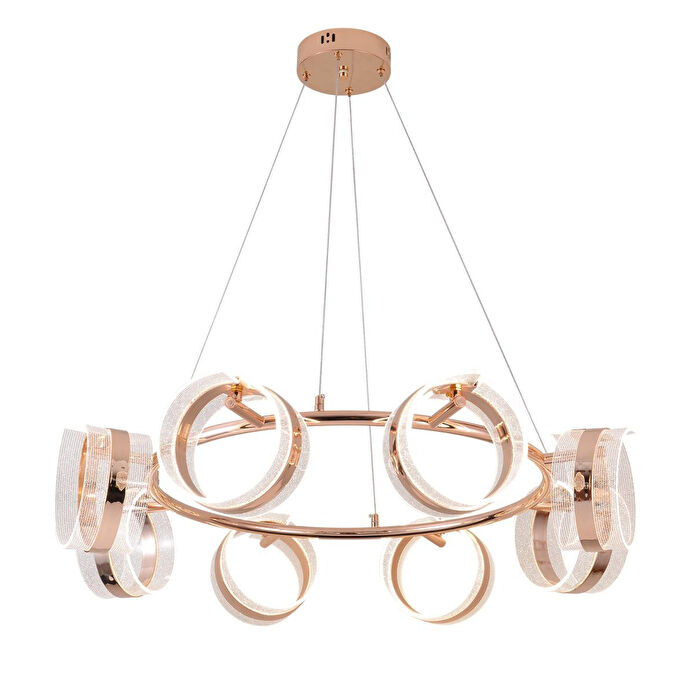 Apliqa Linea 8'li Gold Yuvarlak Salon Sarkıt Led Avize