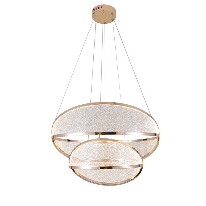 Apliqa Natura Sıralı Gold Salon Sarkıt Led Avize