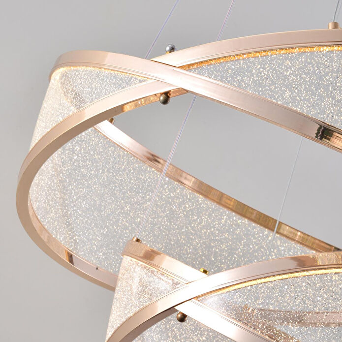 Apliqa Natura Sıralı Gold Salon Sarkıt Led Avize