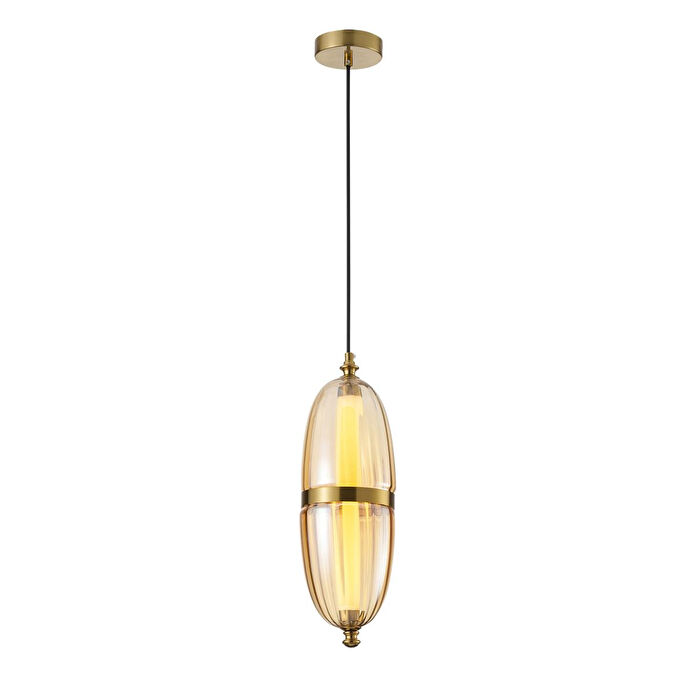 Apliqa Aleya 6 Watt 3000k Ledli Bal Camlı Tekli Sarkıt Led Avize