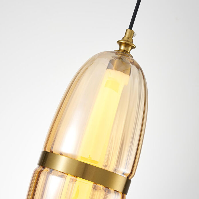 Apliqa Aleya 6 Watt 3000k Ledli Bal Camlı Tekli Sarkıt Led Avize