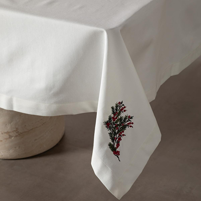 Mudo Home Joy Nakişli Masa Örtüsü Ekru 150x250