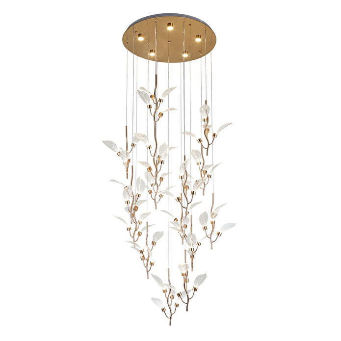 Apliqa Liria 15'li Gold Yaprak Desenli Sarkıt Led Avize