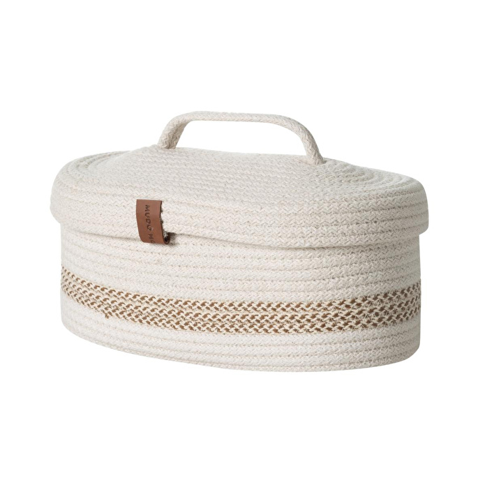 Mudo Home Venus Oval Düzenleyi̇ci̇ Sepet Bej Ekru 30x13x11
