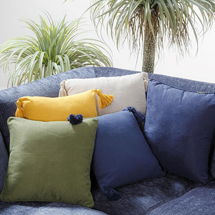 Mudo Home Alba Kirlent Püsküllü Hardal 45x45