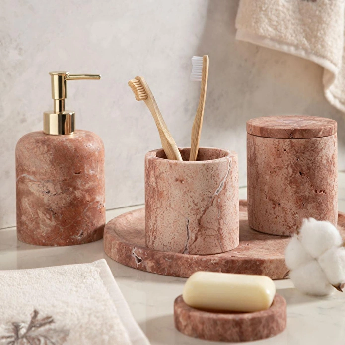 Mudo Home Evelyn Traverten 5'li̇ Banyo Seti̇ Rose