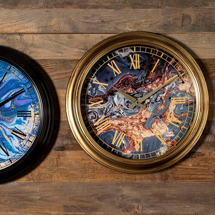 Mudo Home Marble Duvar Saati̇ 46 Cm Bronz