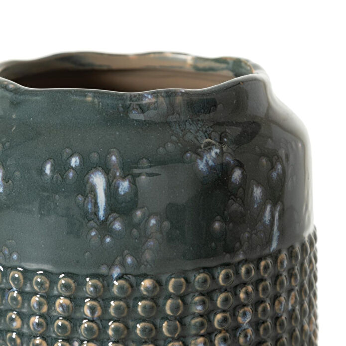 Mudo Home Azul Serami̇k Vazo 18x16cm