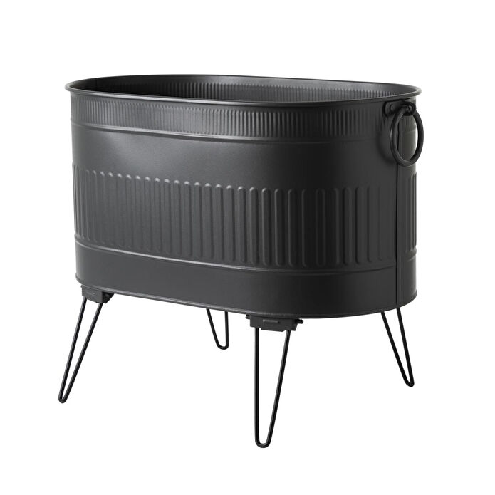 Mudo Home Si̇yah Katlanabi̇li̇r Ayakli Odun Kovasi 55 Cm