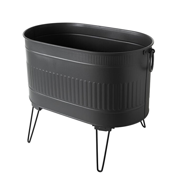 Mudo Home Si̇yah Katlanabi̇li̇r Ayakli Odun Kovasi 55 Cm