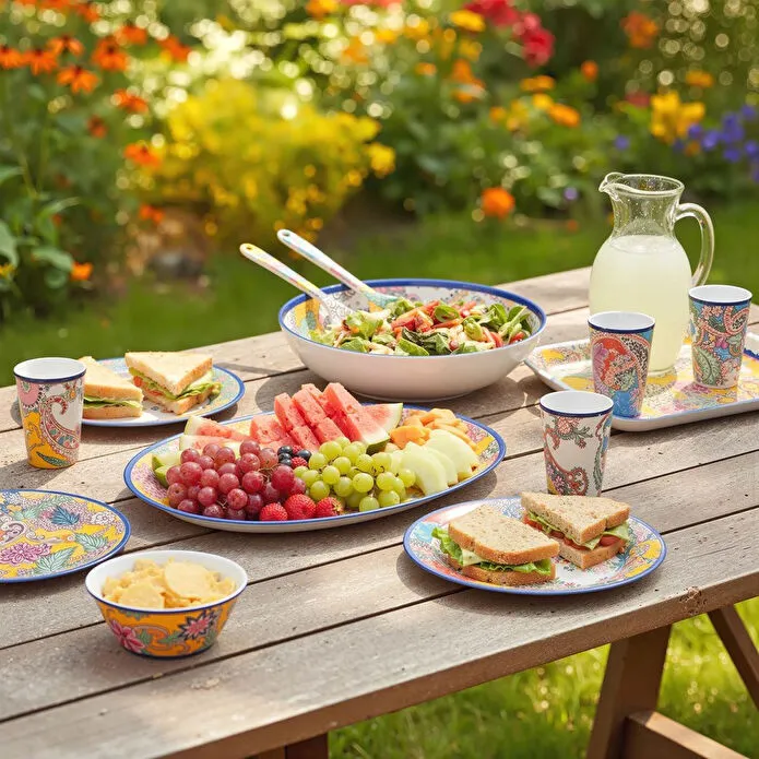 Lucky Art Paiselle Melamin 2li Oval Sunum Tabaği 41 Cm